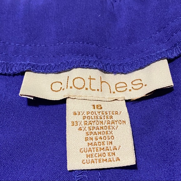 NEW C.L.O.T.H.E.S Womens Size 16 Solid Blue Dress Career Pants - Picture 3 of 5